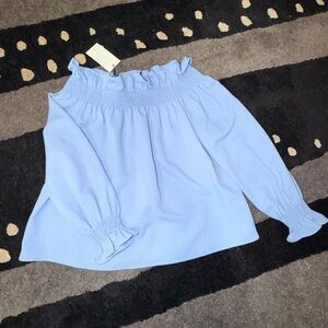 NWT Tuckernuck Sky Blue Ruffle Blouse